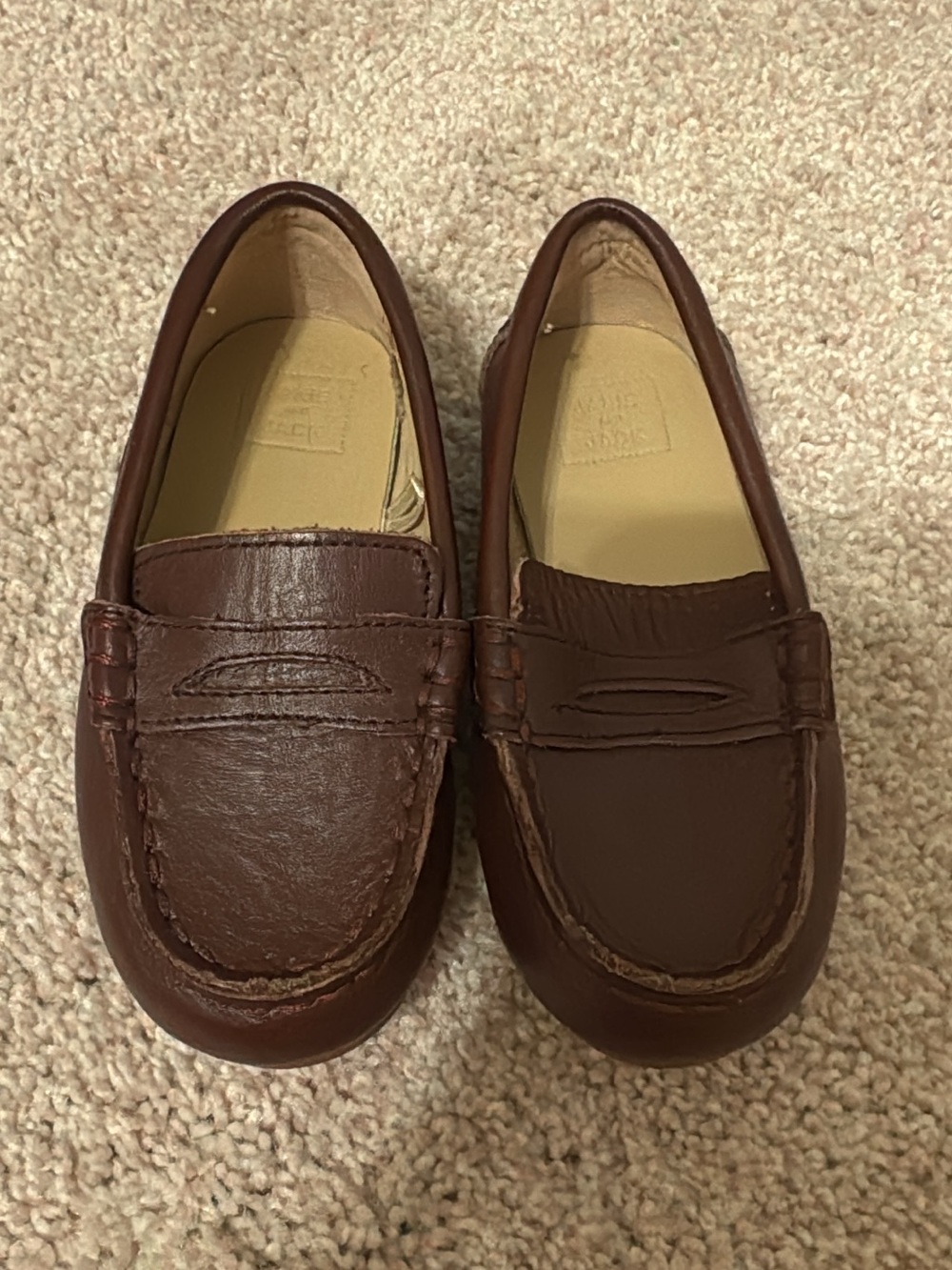 Janie and Jack Brown Leather Kids Loafers